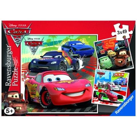 Puzzle Cars 2 Giro Intorno al Mondo 3x49 pz 18 x 18 cm 09281 - Foto 1