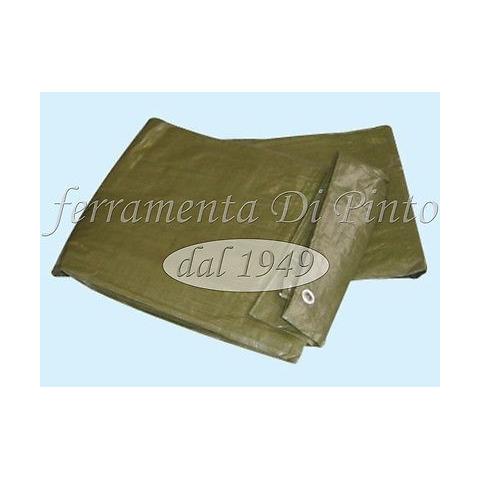 Telo multiuso occhiellato m 6x8 tessuto antistrappo di colore verde - Foto 2