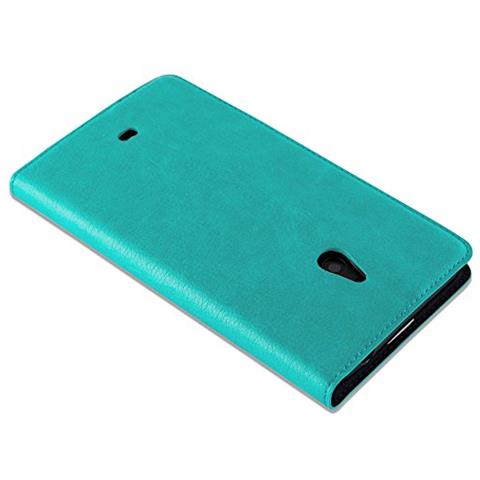 Custodia Compatibile Con Nokia Lumia 1320 In Turchese Petrolio - Coperchio Protettiva Con Chiusura Magnetica, Funzione Stand E Tasca Per Le Carte - Foto 2