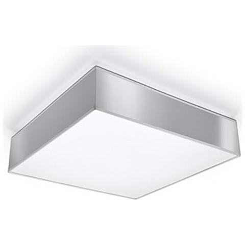Lampada Da Soffitto Quadrata Per Cucina E Soggiorno, Modello Horus 45 Sl. 0140, 2 Luci, Luce Led E-27, Colore: Argento - Foto 1
