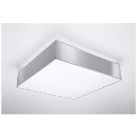 Lampada Da Soffitto Quadrata Per Cucina E Soggiorno, Modello Horus 45 Sl. 0140, 2 Luci, Luce Led E-27, Colore: Argento - Foto 2