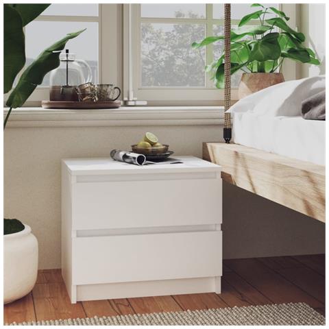 Comodini 2 pz Bianchi 50x39x43,5 cm in Legno Multistrato - Foto 8