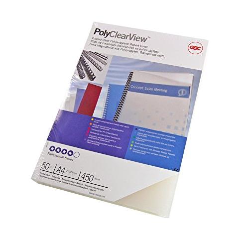 Copertine rilegatura PolyClearView 450 mic A4 ghiaccio (50) , Effetto ghiaccio trasparente - Foto 1