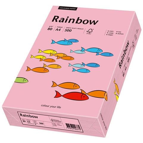 Rainbow A4 500er, A4 (210×297 mm) , Universale, Opaco, Rosa, ECF - Foto 1
