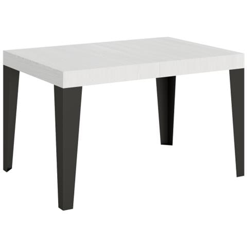 Tavolo Allungabile 90x140/244 Cm Flame Telaio Antracite - Bianco Frassino - Foto 1