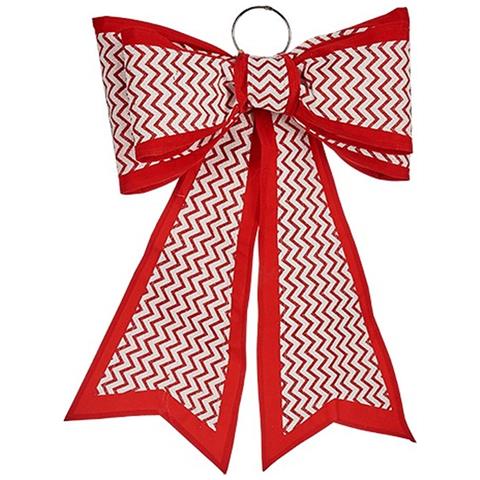 Fiocco Decorazione Natalizia 40 X 60 Cm Bianco Rosso Pvc (6 Unità) - Foto 2