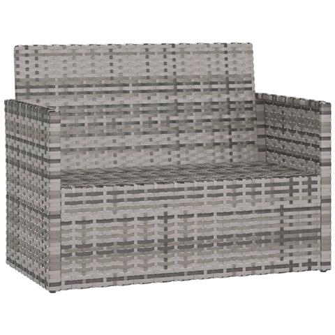 Panca Da Giardino Con Cuscini Grigia 105 Cm In Polyrattan - Foto 3