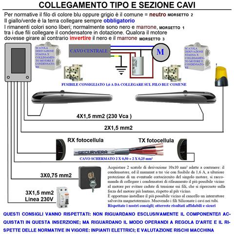 Kit Automazione Cancello 4,2 Metri 2 Ante Motori Bob21m Vite Rullata 230 V Corsa 325 Mm Spinta 1800 Nm Staffe Sblocco - Foto 5