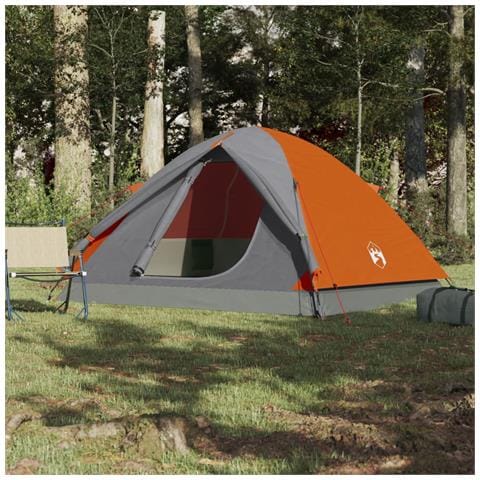 Tenda da Campeggio a Cupola 6 Persone Arancione Impermeabile - Foto 3