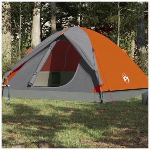 Tenda da Campeggio a Cupola 6 Persone Arancione Impermeabile - Foto 1