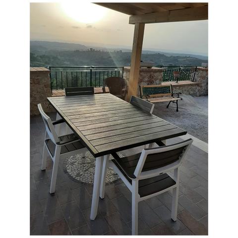 Tavolo In Resina Da Giardino Con Doghe Effetto Legno Harmony - Foto 7