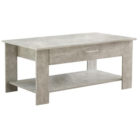 Tavolino Basso Da Salotto In Legno Truciolare Con 2 Ripiani E 1 Cassetto Porta Oggetti Magic - Grey - Foto 1