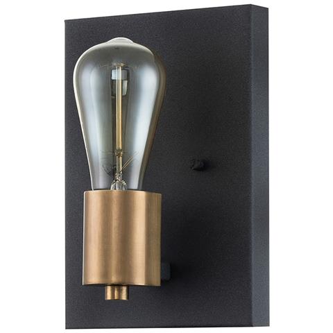 Applique Industrial Nordico Silas Acciaio Zinco Antico Ottone 1 Luce E27 - Foto 2