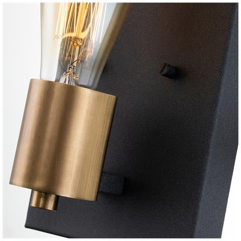 Applique Industrial Nordico Silas Acciaio Zinco Antico Ottone 1 Luce E27 - Foto 5