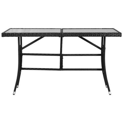 Tavolo Da Giardino Nero 140x80x74 Cm In Polyrattan - Foto 2