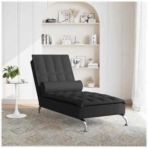 Chaise Longue Massaggi con Capezzale Nero in Tessuto - Foto 2