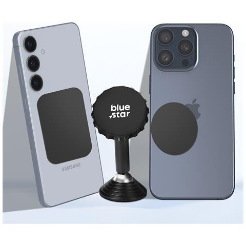 Supporto Auto Magnetico Rotante 360° Fissaggio Adesivo Per Cruscotto, Nero - Foto 2