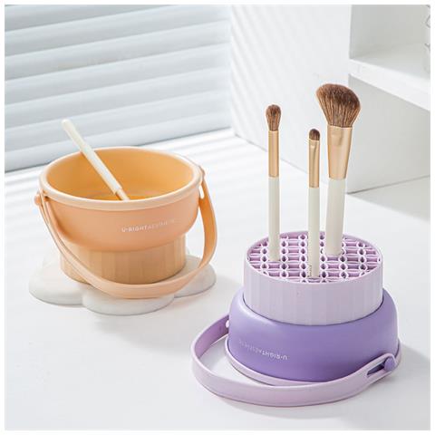 Tappetino Detergente Per Pennelli Da Trucco Detergente 3 In 1 Purple - Foto 3