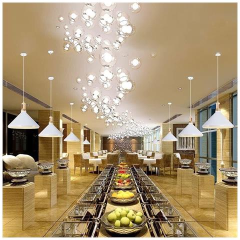 Lampadario A Sospensione Stile Industriale Pendente Attacco E27 Paralume Bianco - Foto 2