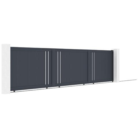 Cancello Scorrevole 6m Giona Alt. 140cm Alluminio + 2 Montanti Eifel 20x20cm Alt. 166cm - Foto 2