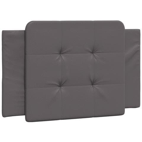 Cuscino Testiera Grigio 90 Cm In Similpelle - Foto 2