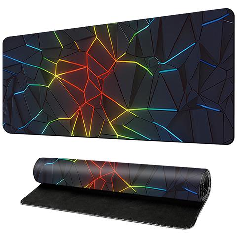 Tappetino Per Mouse In Gomma Impermeabile Per Internet Cafè, Case, Uffici L Strisce Rosse + Gialle + Verdi - Foto 1