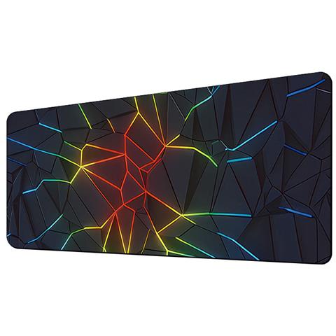 Tappetino Per Mouse In Gomma Impermeabile Per Internet Cafè, Case, Uffici L Strisce Rosse + Gialle + Verdi - Foto 2