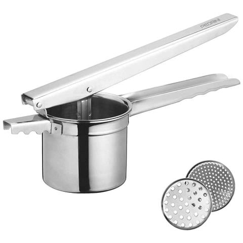 Schiacciapatate Acciaio 2 Dischi Intercambiabili Schiaccia Patate Pure a Leva - Foto 4