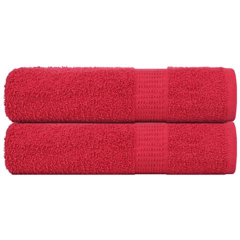 Asciugamani Da Bagno 2 Pz Rossi 100x150 Cm 360 G /m 100% Cotone - Foto 1