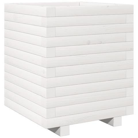 Fioriera da Giardino Bianca 40x40x49,5cm Legno Massello di Pino - Foto 2