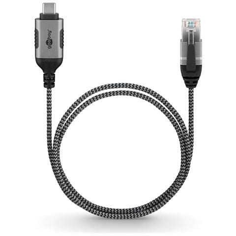 Goobay 74403 adattatore per inversione del genere dei cavi USB 3.1 type A RJ45 Nero, Argento - Foto 2