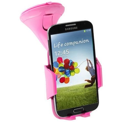 Supporto Auto Universale Stand A Ventosa Da Parabrezza K300 Pink Per Cellulari E Smartphone - Foto 1