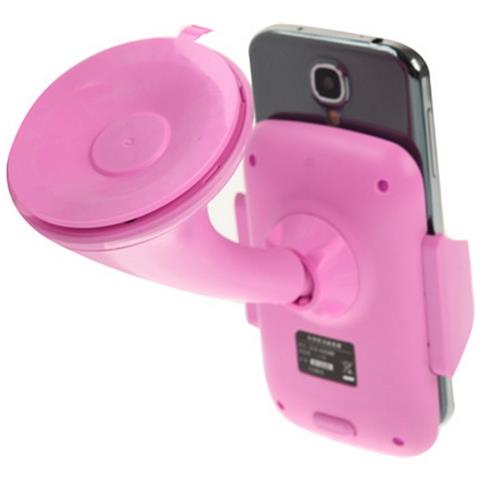 Supporto Auto Universale Stand A Ventosa Da Parabrezza K300 Pink Per Cellulari E Smartphone - Foto 2
