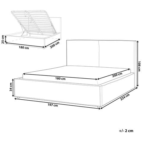 Letto Contenitore Ciniglia Moissac 180 X 200 Cm Azzurro - Foto 8