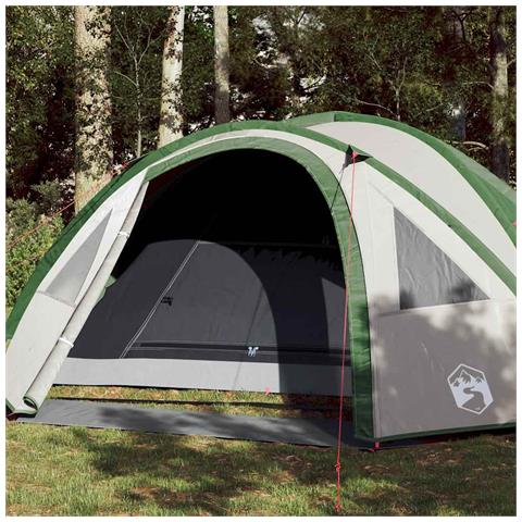 Tenda da Campeggio a Cupola per 4 Persone Verde Impermeabile - Foto 1