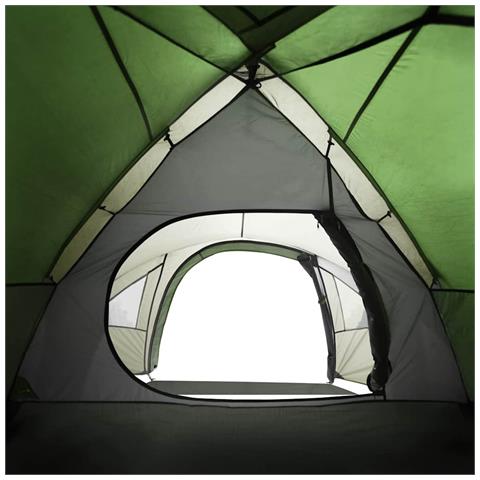 Tenda da Campeggio a Cupola per 4 Persone Verde Impermeabile - Foto 8