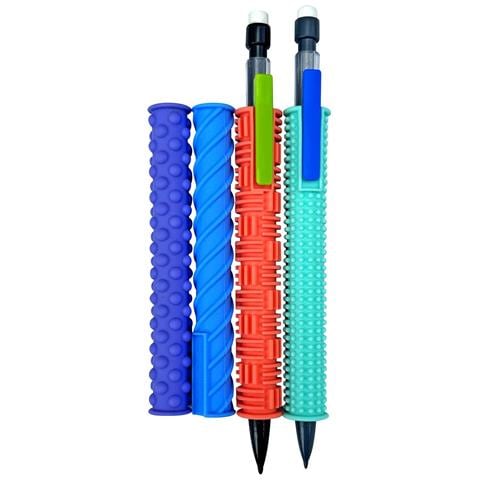Impugnature Per Matite In Silicone Testurizzato - Set Di 4, Colori Misti - Foto 1