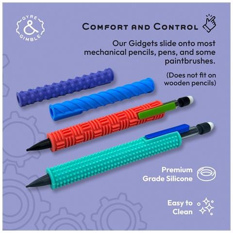 Impugnature Per Matite In Silicone Testurizzato - Set Di 4, Colori Misti - Foto 2