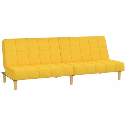 Divano Letto a 2 Posti Giallo in Tessuto - Foto 1