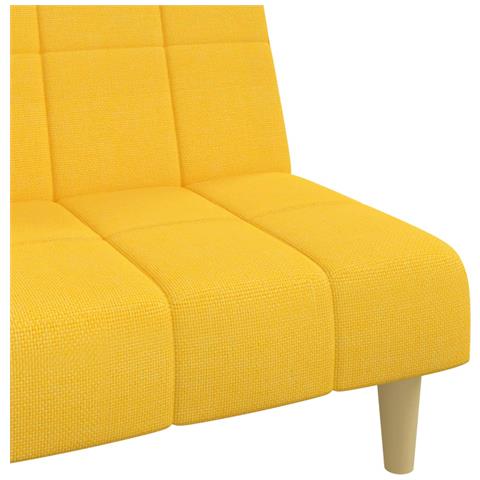 Divano Letto a 2 Posti Giallo in Tessuto - Foto 9