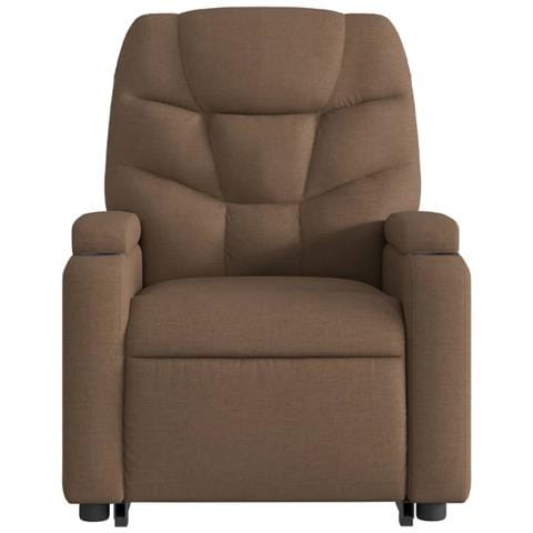 Poltrona Alzapersona Massaggiante Reclinabile Marrone Tessuto - Foto 9