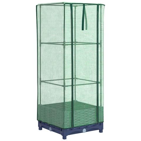 Letto Rialzato con Copertura Serra Effetto Rattan 40x40x123 cm - Foto 1