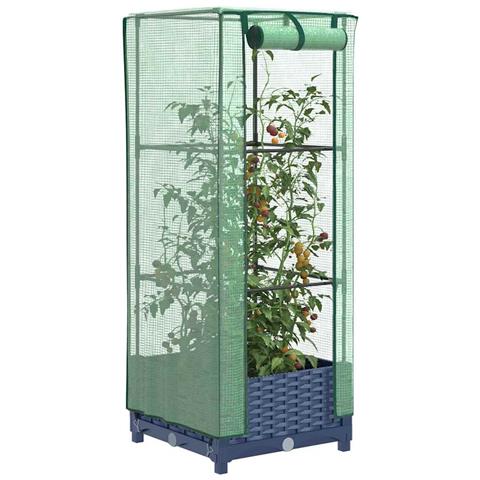 Letto Rialzato con Copertura Serra Effetto Rattan 40x40x123 cm - Foto 2