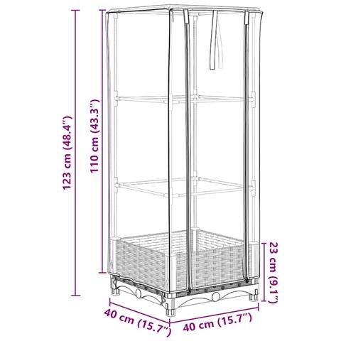 Letto Rialzato con Copertura Serra Effetto Rattan 40x40x123 cm - Foto 9