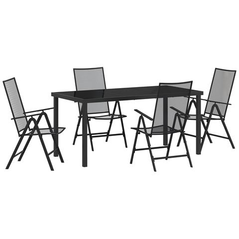 Set da Pranzo da Giardino 5 Pezzi in Acciaio Antracite - Foto 1