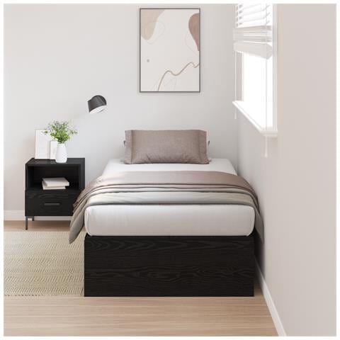 Struttura letto contenitore Nero Rovere 100x200 cm - Foto 2