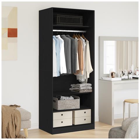 Armadio rovere nero Set di 2 Rovere nero Legno ingegnerizzato - Foto 2