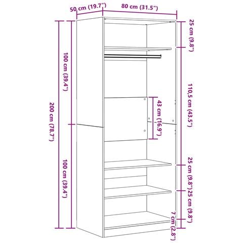 Armadio rovere nero Set di 2 Rovere nero Legno ingegnerizzato - Foto 9