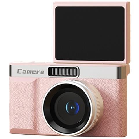 Fotocamera Digitale Retrò Ad Alta Risoluzione Con Doppia Lente, Zoom Ottico 5x E Schermo Lcd Da 2.4"" Pink - Foto 1