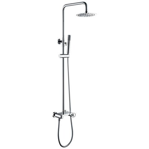 Set Doccia Monocomando Olimpo Cromato In Acciaio Inox S304 E Ottone Soffione Anticalcare Ø20 Cm Extra Piatto Asta Estensibile Cartuccia Ceramica Ø35 Mm Tubo Flessibile 15 M Finitura Cromo - Foto 2